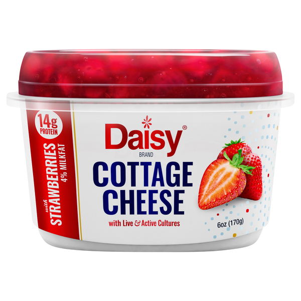 Daisy 4% Milkfat Cottage Cheese with Strawberries | Big Y
